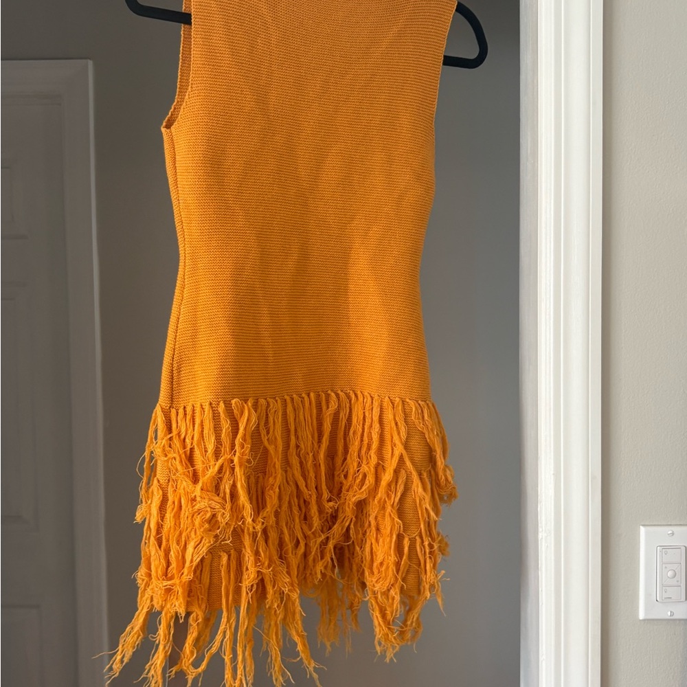 Missguided Mustard Fringe Detail